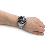 Fossil FB-03 Chronograph Black Dial Silver Steel Strap Watch for Men - FS5725