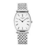 Longines La Grande Classique de Longines Tonneau White Dial Silver Steel Strap Watch for Women - L4.205.4.11.6