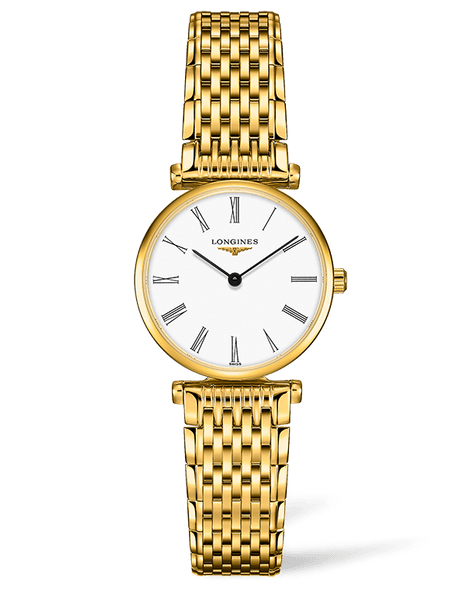 Longines La Grande Classique De Longines White Dial Gold Steel Strap Watch for Women - L4.209.2.11.8