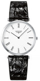 Longines La Grande Classique De Longines White Dial Black Leather Strap Watch for Women - L4.755.4.11.2