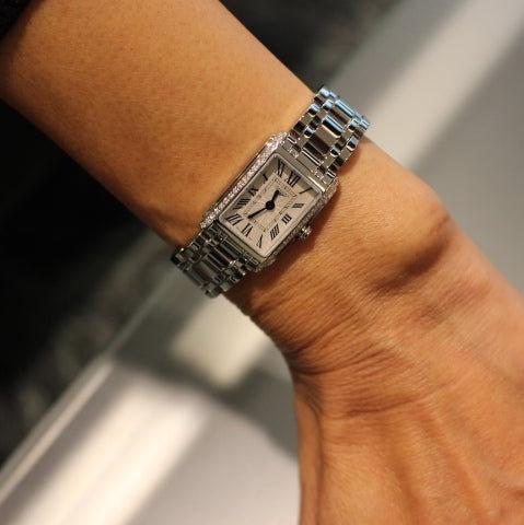 Longines Dolcevita Diamonds Silver Dial Silver Steel Strap Watch for Women - L5.258.0.71.6