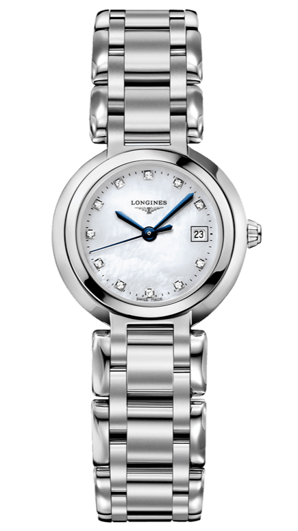 Longines PrimaLuna Mother of Pearl Dial Silver Steel Strap Watch for Women - L8.110.4.87.6