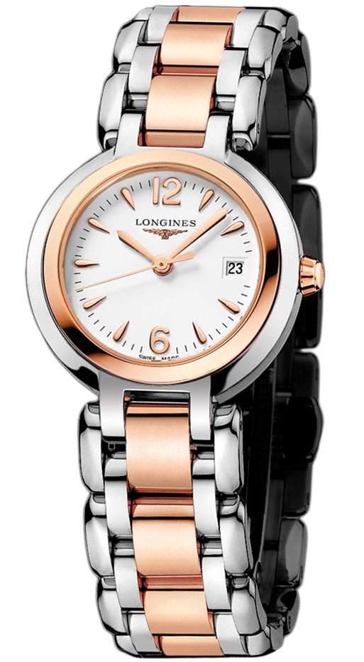 Longines PrimaLuna Quartz White Dial Two Tone Steel Strap Watch for Women - L8.110.5.16.6
