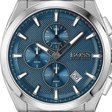 Hugo Boss Grandmaster Blue Dial Silver Steel Strap Watch for Men - 1513884