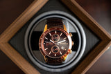 Hugo Boss Rafale Chronograph Brown Dial Brown Leather Strap Watch For Men - 1513392