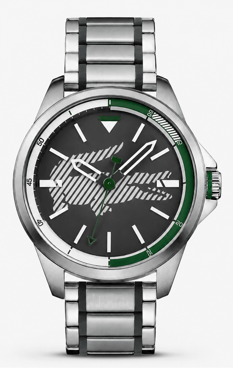 Lacoste Capbreton Gray Dial Two Tone Steel Strap Watch for Men - 2010943