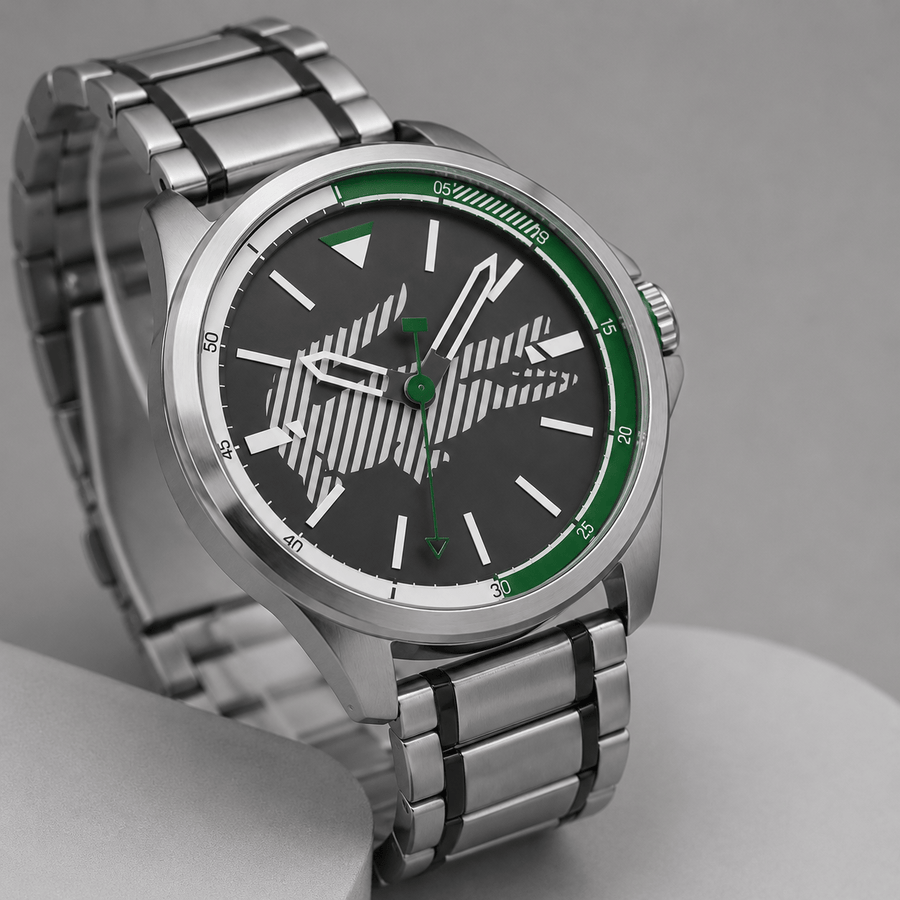 Lacoste Capbreton Gray Dial Two Tone Steel Strap Watch for Men - 2010943