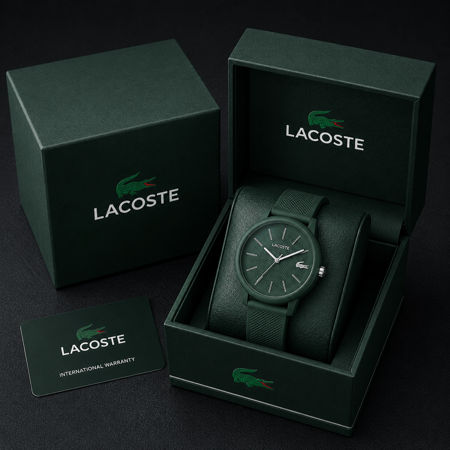 Lacoste 12.12 Move Green Dial Green Silicon Strap Watch for Men - 2011238
