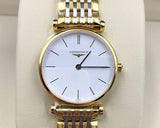 Longines La Grande Classique White Dial Two Tone Mesh Bracelet Watch for Women - L4.209.2.12.7