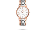 Longines Presence 38.5mm Automatic White Dial Two Tone Steel Strap Watch for Men - L4.921.1.12.7