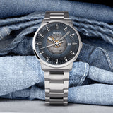 Mido Commander Automatic Gradient Blue Dial Silver Steel Strap Watch For Men - M021.407.11.411.01