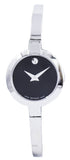 Movado Bela Black Dial Silver Steel Strap Watch For Women - 0606595