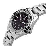 Tag Heuer Aquaracer Quartz 35mm Diamond Black Dial Silver Steel Strap Watch for Women - WAY131P.BA0748