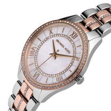 Michael Kors Lauryn Mother of Pearl Dial Two Tone Steel Strap Watch For Women - MK3979