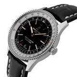 Breitling Navitimer 1 Automatic 41mm Black Dial Black Leather Strap Mens Watch - A17326211B1P1