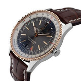 Breitling Navitimer 1 Automatic 41mm Black Dial Brown Leather Strap Mens Watch - U17326211M1P1