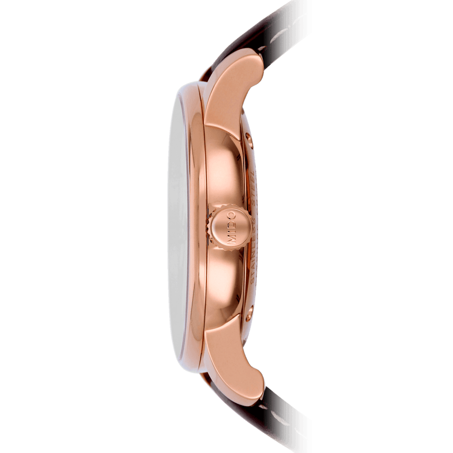Mido Baroncelli III Automatic Silver Dial Brown Leather Strap Watch For Men - M8600.2.21.8