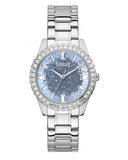 Guess Glitter Burst Diamonds Blue Dial Silver Steel Strap Watch for Women - GW0405L1