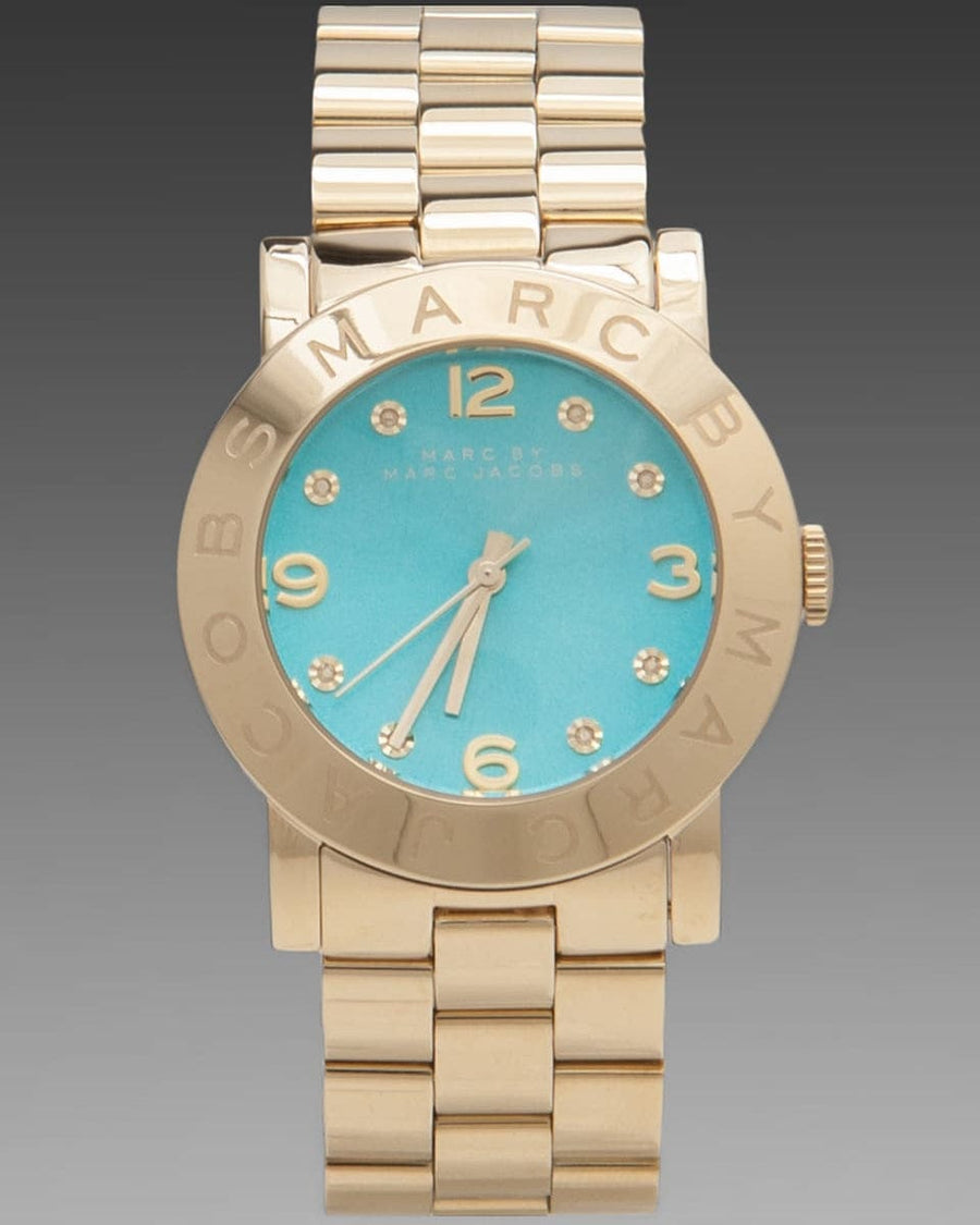 Marc Jacobs Amy Green Dial Gold Steel Strap Watch for Women - MBM8624