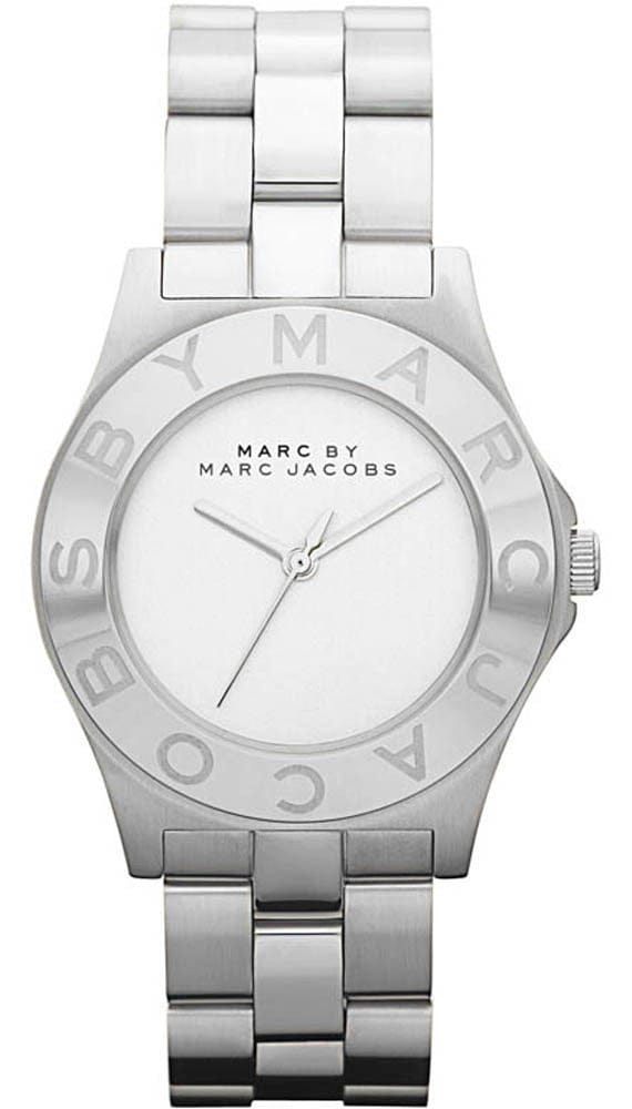 Marc Jacobs Blade Chronograph Silver Dial Silver Steel Strap Watch for Women - MBM3125
