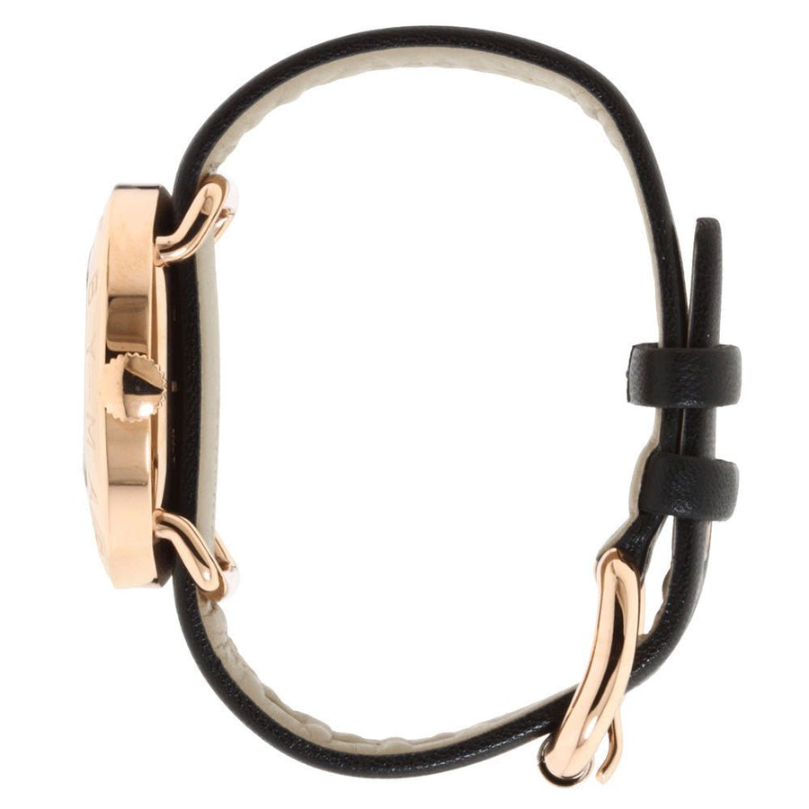 Marc Jacobs Amy Black Dial Black Leather Strap Watch for Women - MBM1225