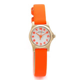 Marc Jacobs Henry Dinky White Dial Orange Leather Strap Watch for Women - MBM1236