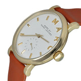 Marc Jacobs Baker White Dial Brown Leather Strap Watch for Womern - MBM1316