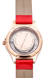 Marc Jacobs Henry Skeleton Red Dial Red Leather Strap Watch for Women - MBM1338