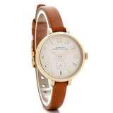 Marc Jacobs Sally White Dial Brown Leather Strap Watch for Women - MBM1351