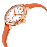 Marc Jacobs Sally White Dial Peach Leather Strap Watch for Women - MBM1355