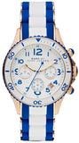 Marc Jacobs Rock Chrono White Dial Two Tone Plastic Strap Watch for Women - MBM2594