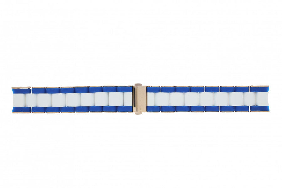 Marc Jacobs Rock Chronograph White Dial Two Tone Silicone Strap Watch for Women - MBM2594