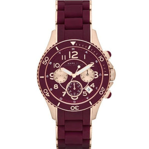 Marc Jacobs Rock Chronograph Red Dial Red Silicone Strap Watch for Women - MBM2596