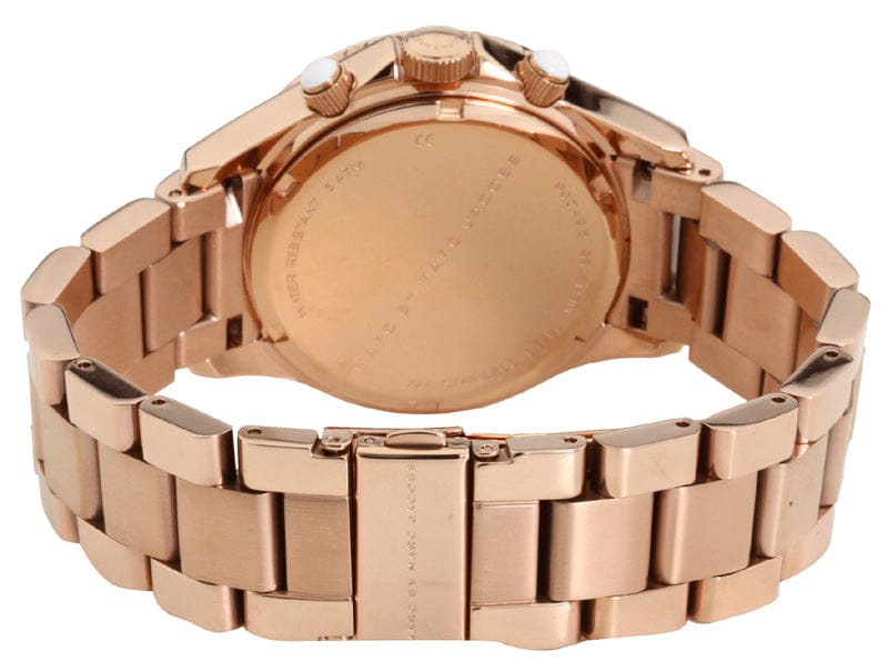 Marc Jacobs Rock Chronograph Rose Gold Dial Rose Gold Steel Strap Watch for Women - MBM3156