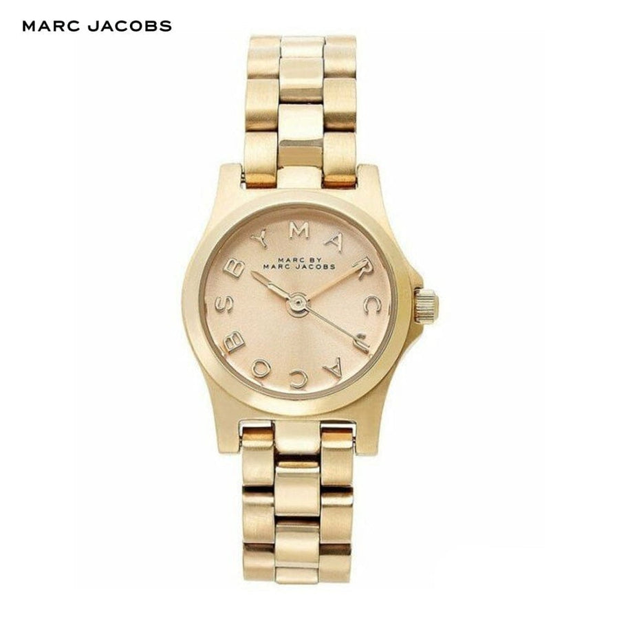 Marc Jacobs Henry Dinky Gold Dial Gold Steel Strap Watch for Women - MBM3199