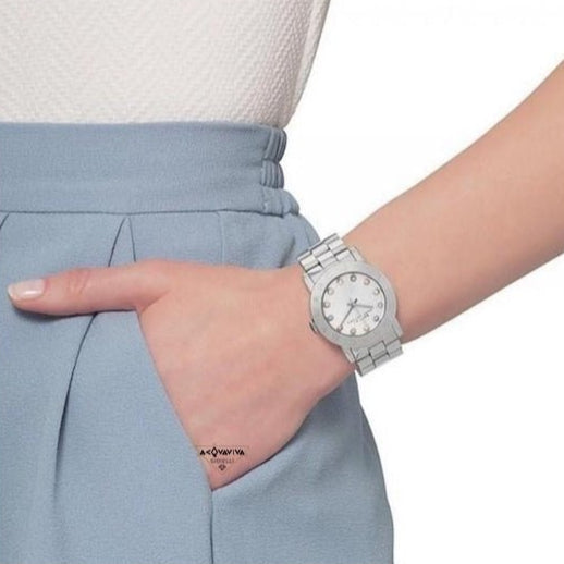 Marc Jacobs Amy Dexter Silver Dial Silver Steel Strap Watch for Women - MBM3214