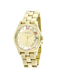 Marc Jacobs Henry Gold Skeleton Dial Gold Stainless Steel Strap Watch for Women - MBM3263