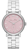 Marc Jacobs Baker Pink Dial Silver Stainless Steel Strap Watch for Women - MBM3280