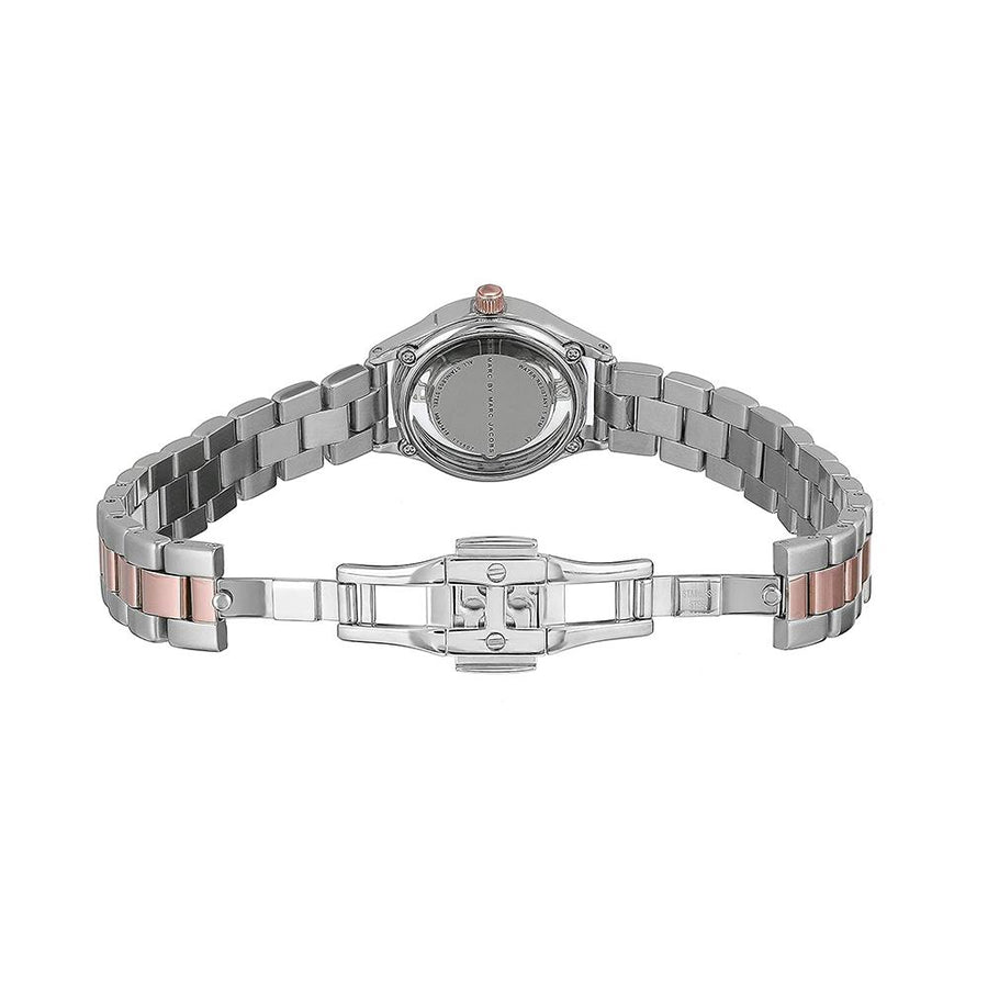 Marc Jacobs Tether Transparent White Dial Two Tone Steel Strap Watch for Women - MBM3418