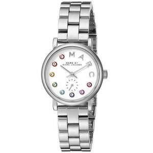 Marc Jacobs Marc White Dial Silver Steel Strap Watch for Women - MBM3420