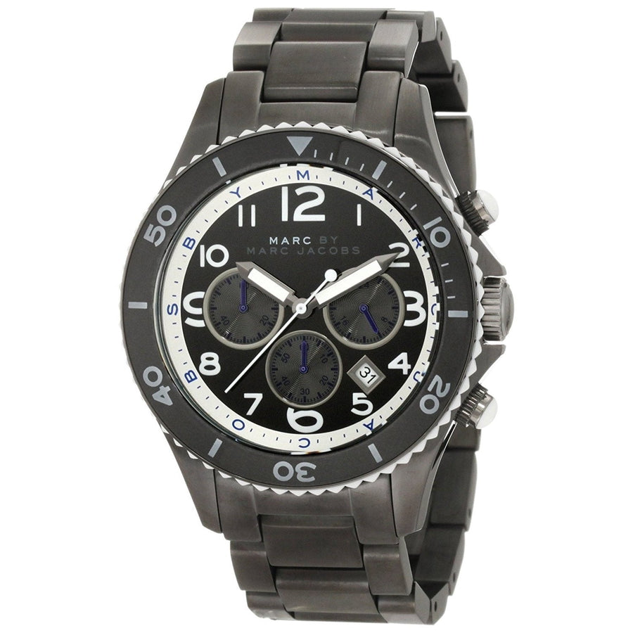 Marc Jacobs Rock Chronograph Limited Edition Gray Dial Gray Steel Strap Watch for Women - MBM5025