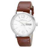 Marc Jacobs Fergus White Dial Brown Leather Strap Watch for Women - MBM8649