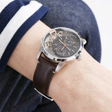 Fossil Townsman Automatic Black Dial Brown Leather Strap Watch for Men -  ME1163