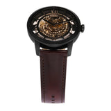 Fossil Townsman Automatic Skeleton Brown Dial Brown Leather Strap Watch for Men - ME3098