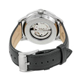 Fossil Townsman Automatic White Dial Black Leather Strap Watch for Men - ME3104