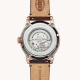 Fossil Townsman Beige Dial Brown Leather Strap Watch for Men - ME3105