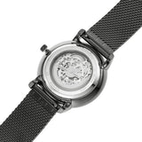 Fossil Neutra Automatic Skeleton Black Dial Grey Mesh Strap Watch for Men - ME3185