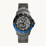 Fossil FB-01 Automatic Skeleton Black Dial Grey Steel Strap Watch for Men - ME3201