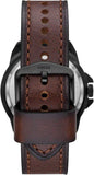 Fossil Bronson Automatic Skeleton Black Dial Brown Leather Strap Watch for Men - ME3219