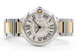 Cartier Ballon Bleu De Cartier Silver Dial Two Tone Steel Strap Watch for Men - W2BB0031